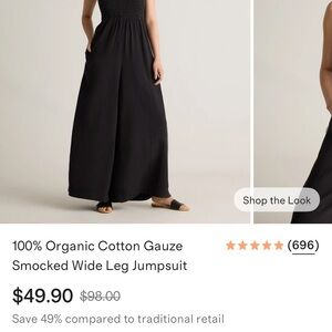 Quince Black Cotton Gauze Jumpsuit